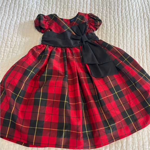 Ralph Lauren Holiday Christmas Dress Red Black Plaid 3T Party Dress - Picture 12 of 14
